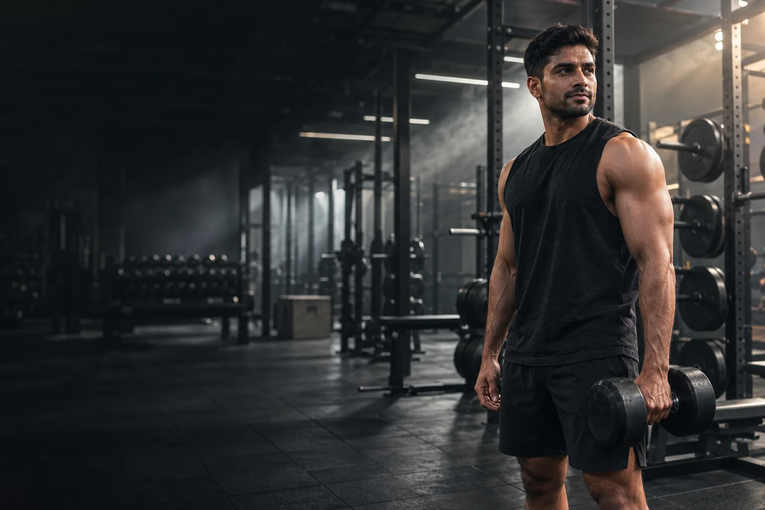 Athlete preparing for a strength session